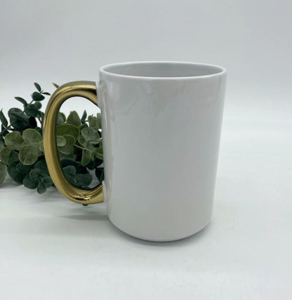 15oz Gold Handle Sublimation Mugs