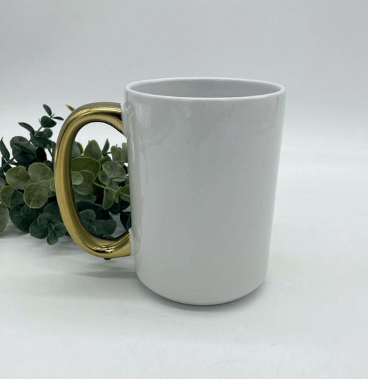 15oz Gold Handle Sublimation Mugs