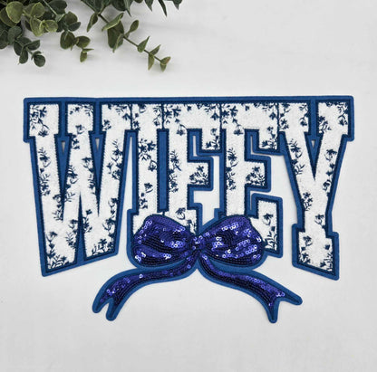 Wifey Bow Chenille Patch