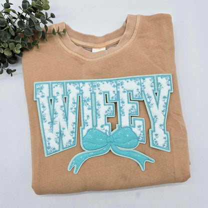 Wifey Bow Chenille Patch