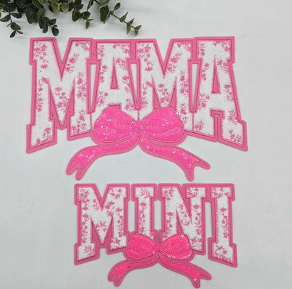 Mama Mini Bow Chenille Patch