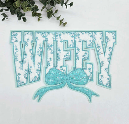 Wifey Bow Chenille Patch