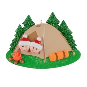 Camping Family - Polyresin Christmas Ornaments