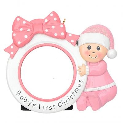 Babies 1st Christmas Frame - Polyresin Christmas Ornaments