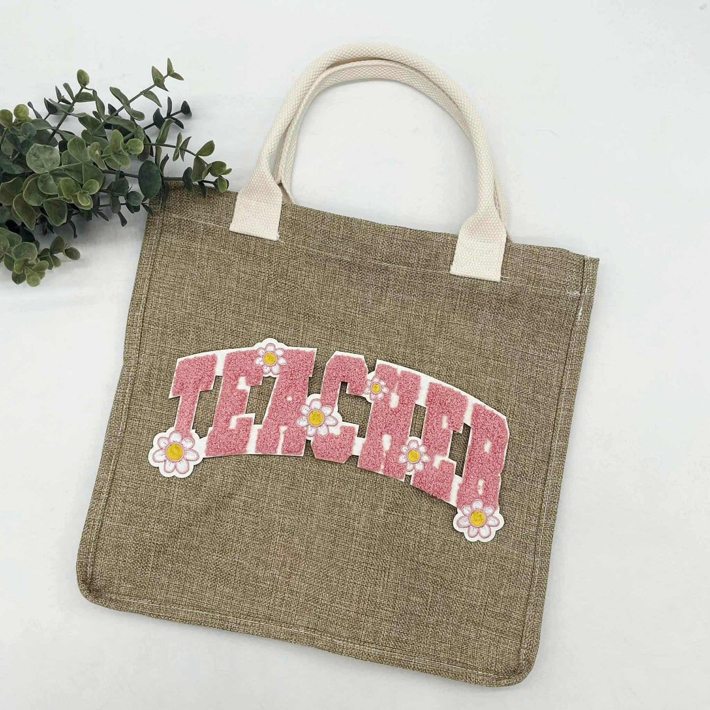 Teacher Pink Chenille Patch