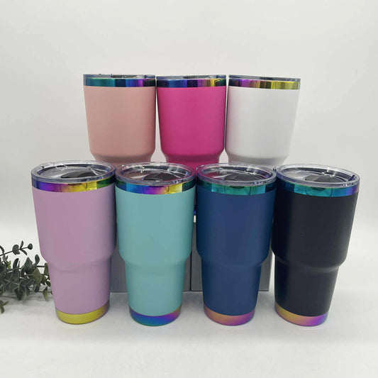 30oz Curve Rainbow Plated Tumbler