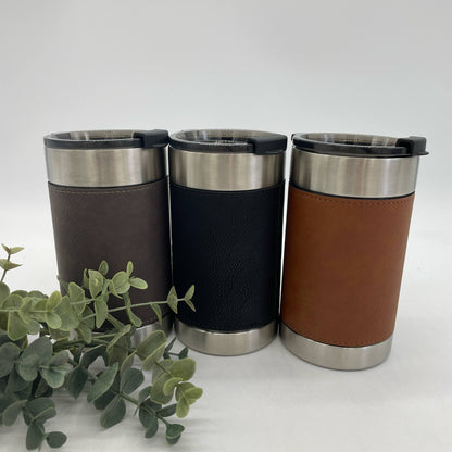 Leather Wrapped Engravable 4in1 Can Coolers