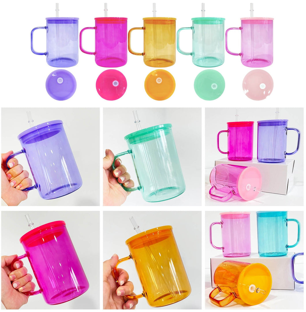 Coloured Glass Sublimation 17oz Mug with Handle - PRE-ORDER