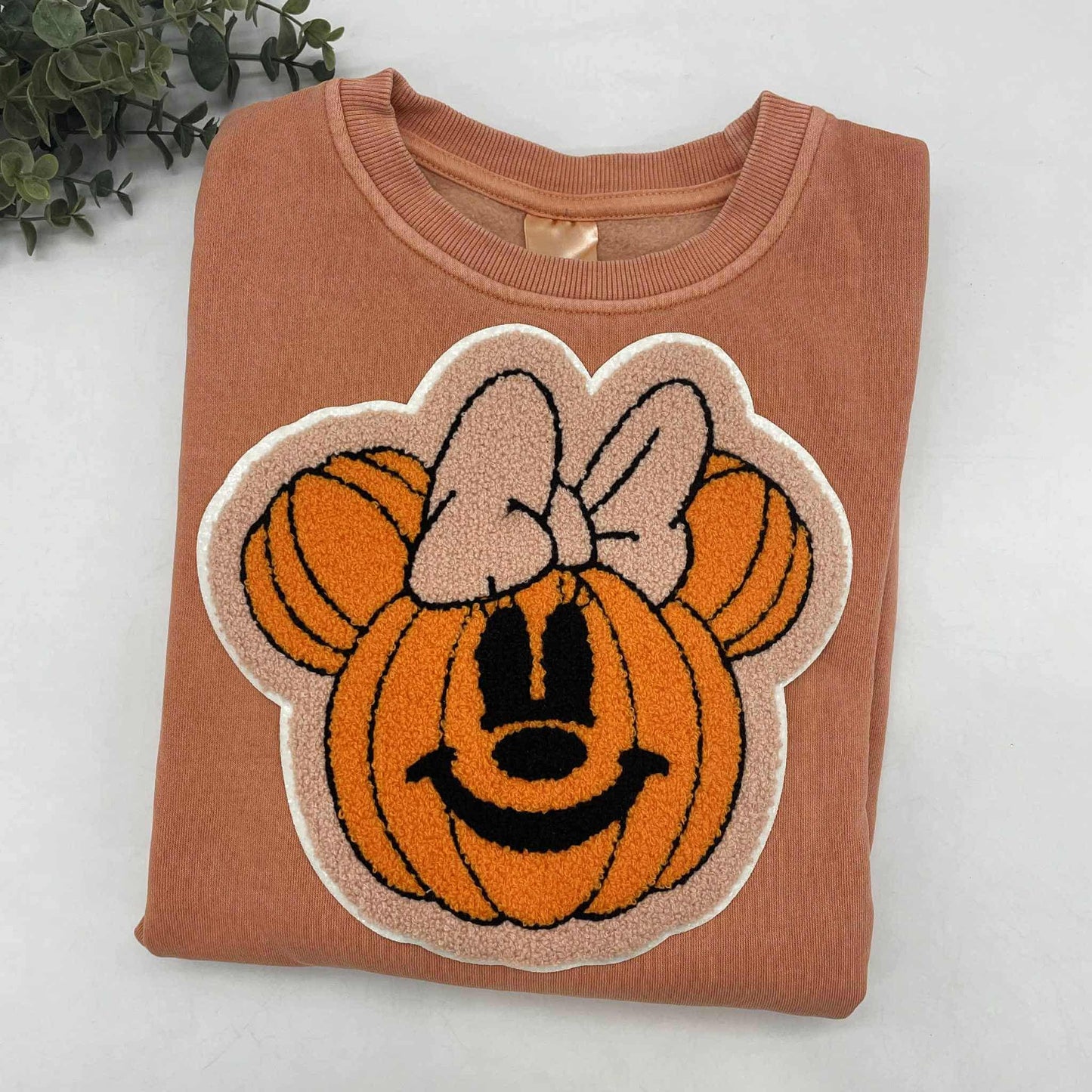 Pumpkin Bow Chenille Patch