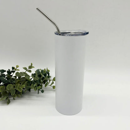 Matte Finish DELUXE Flat Edge 20oz Skinny Straight Sublimation Tumbler