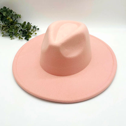 Flat Wide Brim Fedora Style Hat - IN STOCK