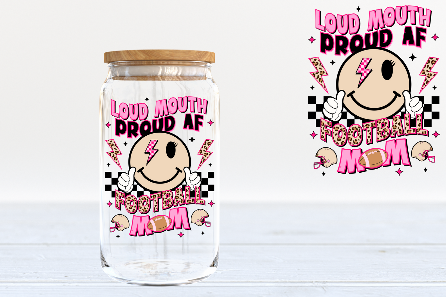 Loud Mouth Football Mom - A48 UV DTF