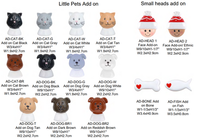 Additional Cat Heads - Polyresin Christmas Ornaments