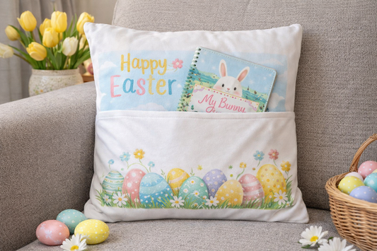 Velvet Pillow Cover with Book Pocket