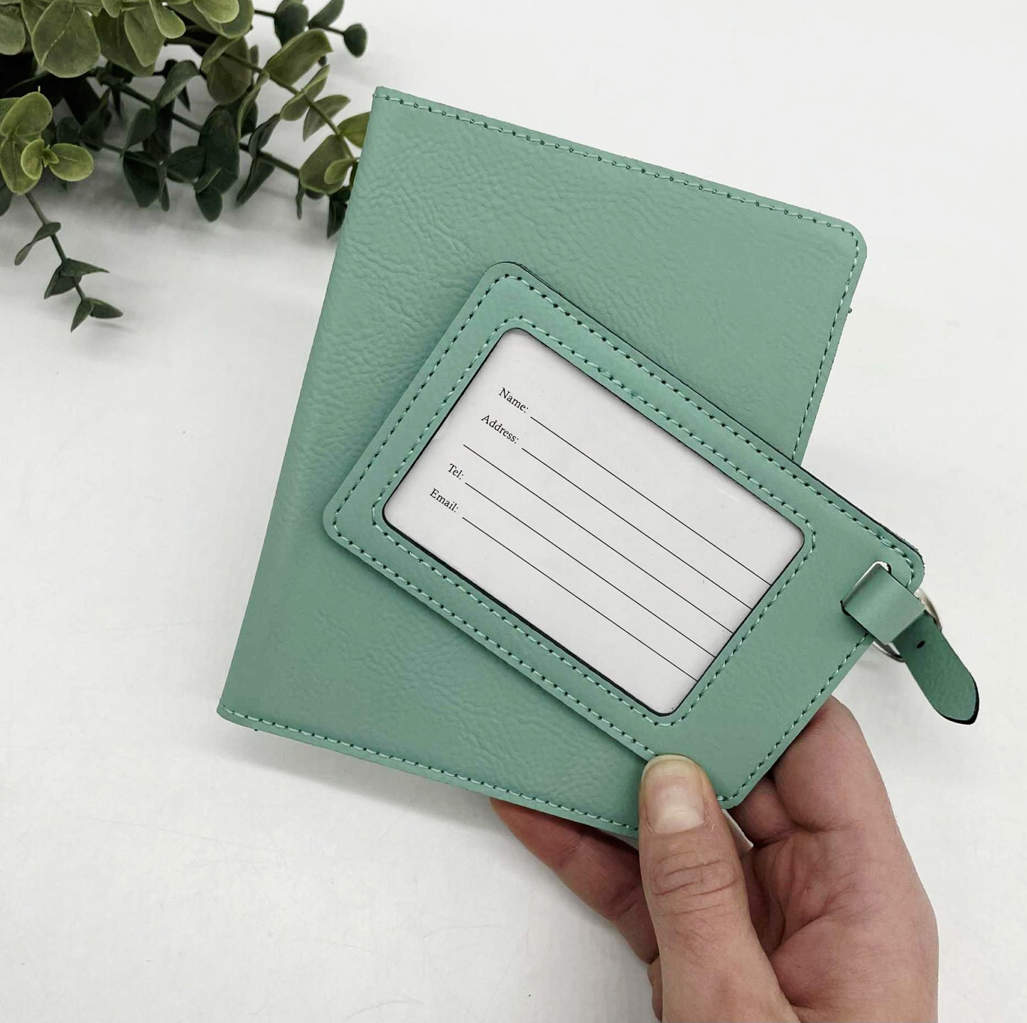 Engravable Passport Holder & Luggage Tag Set