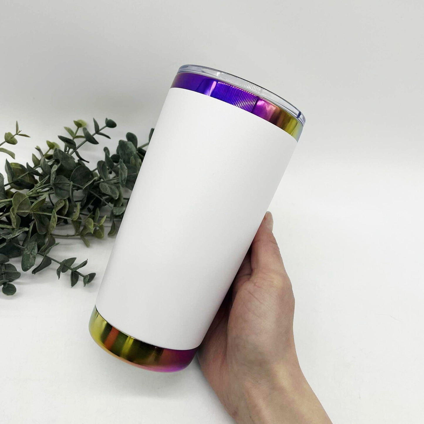 20oz Rainbow Ion Plated Stainless Steel Car Tumbler – Engraving Ready