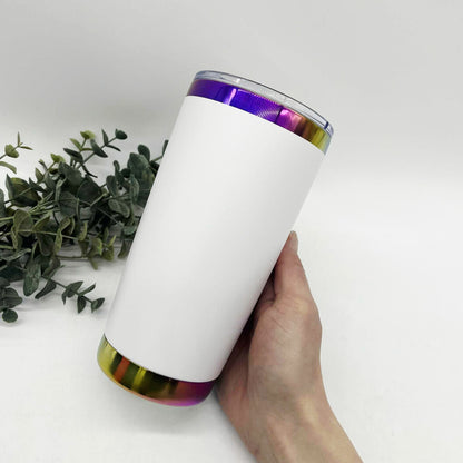 20oz Rainbow Ion Plated Stainless Steel Car Tumbler – Engraving Ready