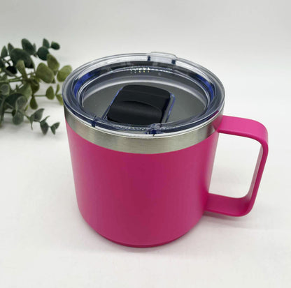 14oz Stacking Powder Coated Camp Cups with Magnetic Lid