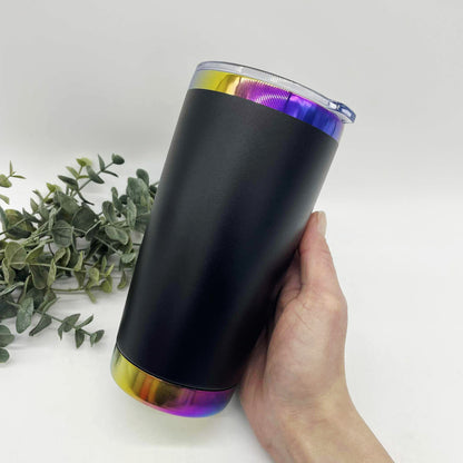 20oz Rainbow Ion Plated Stainless Steel Car Tumbler – Engraving Ready