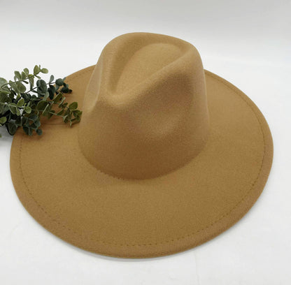 Flat Wide Brim Fedora Style Hat