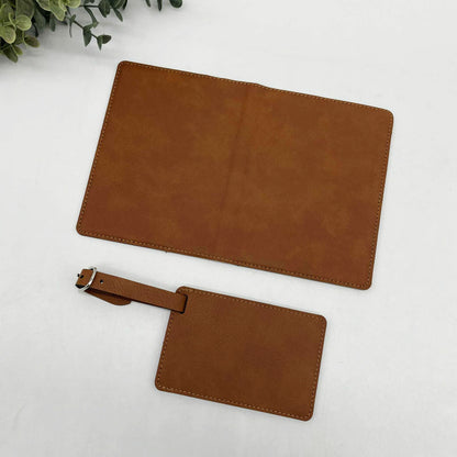 Engravable Passport Holder & Luggage Tag Set