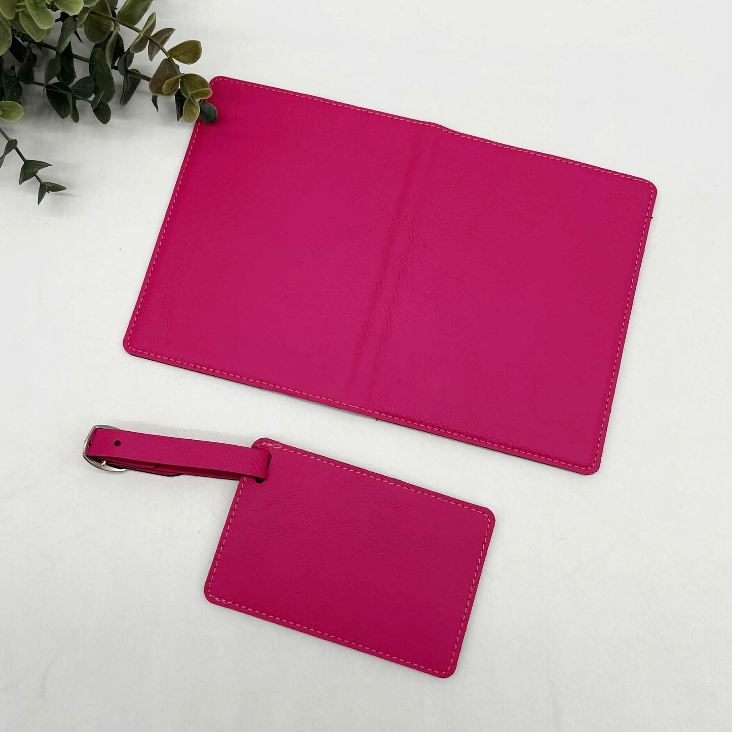 Engravable Passport Holder & Luggage Tag Set