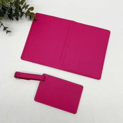 Engravable Passport Holder & Luggage Tag Set