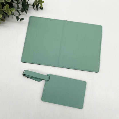 Engravable Passport Holder & Luggage Tag Set