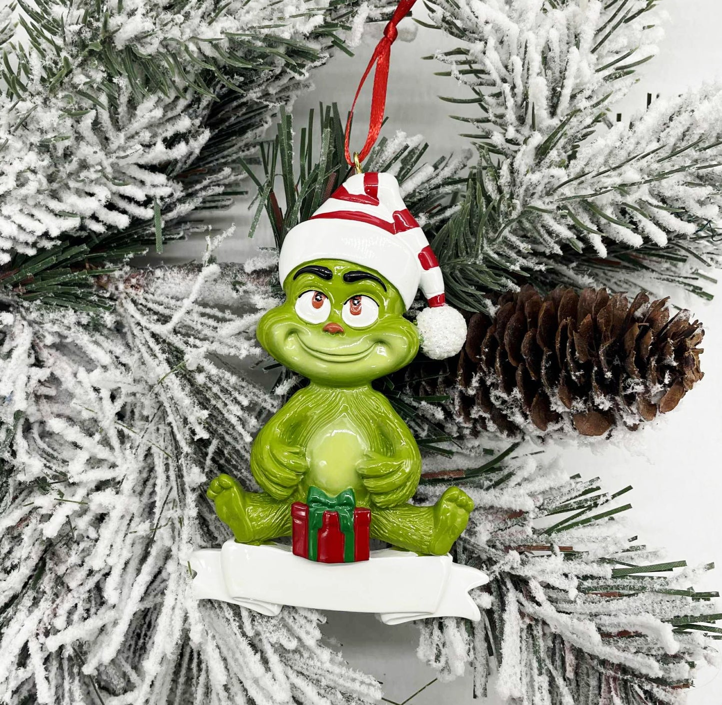 Green Fur Baby Polyresin Ornament