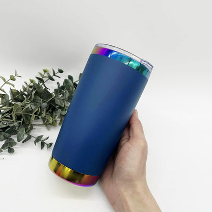 20oz Rainbow Ion Plated Stainless Steel Car Tumbler – Engraving Ready