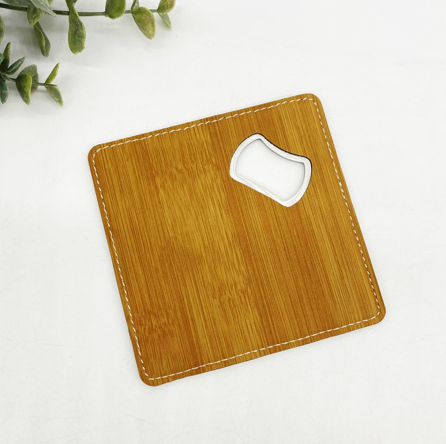 Engravable Coaster with Bottle Opener