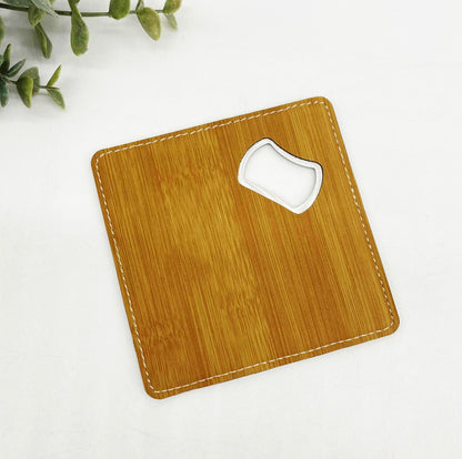 Engravable Coaster with Bottle Opener