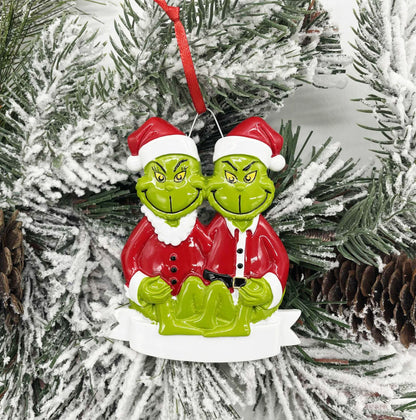 Green Fur Polyresin Ornament