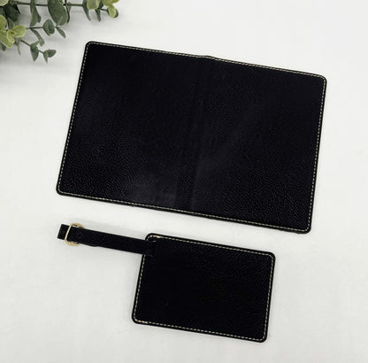 Engravable Passport Holder & Luggage Tag Set