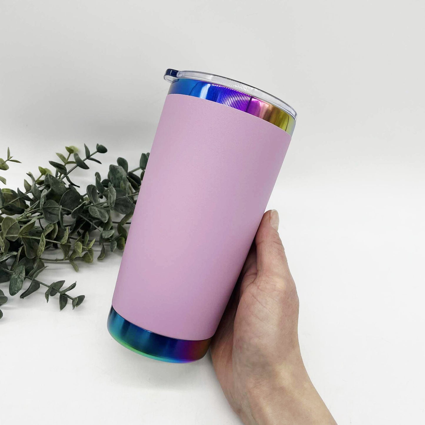 20oz Rainbow Ion Plated Stainless Steel Car Tumbler – Engraving Ready
