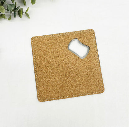 Engravable Coaster with Bottle Opener