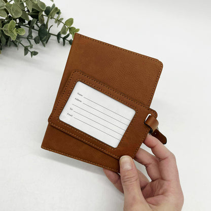 Engravable Passport Holder & Luggage Tag Set