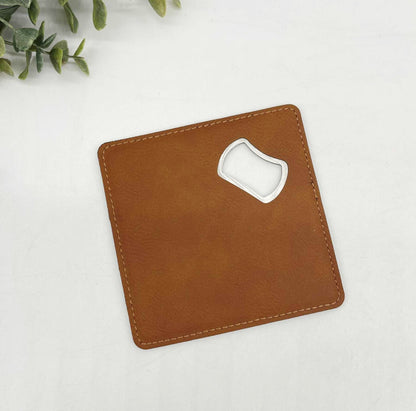 Engravable Coaster with Bottle Opener