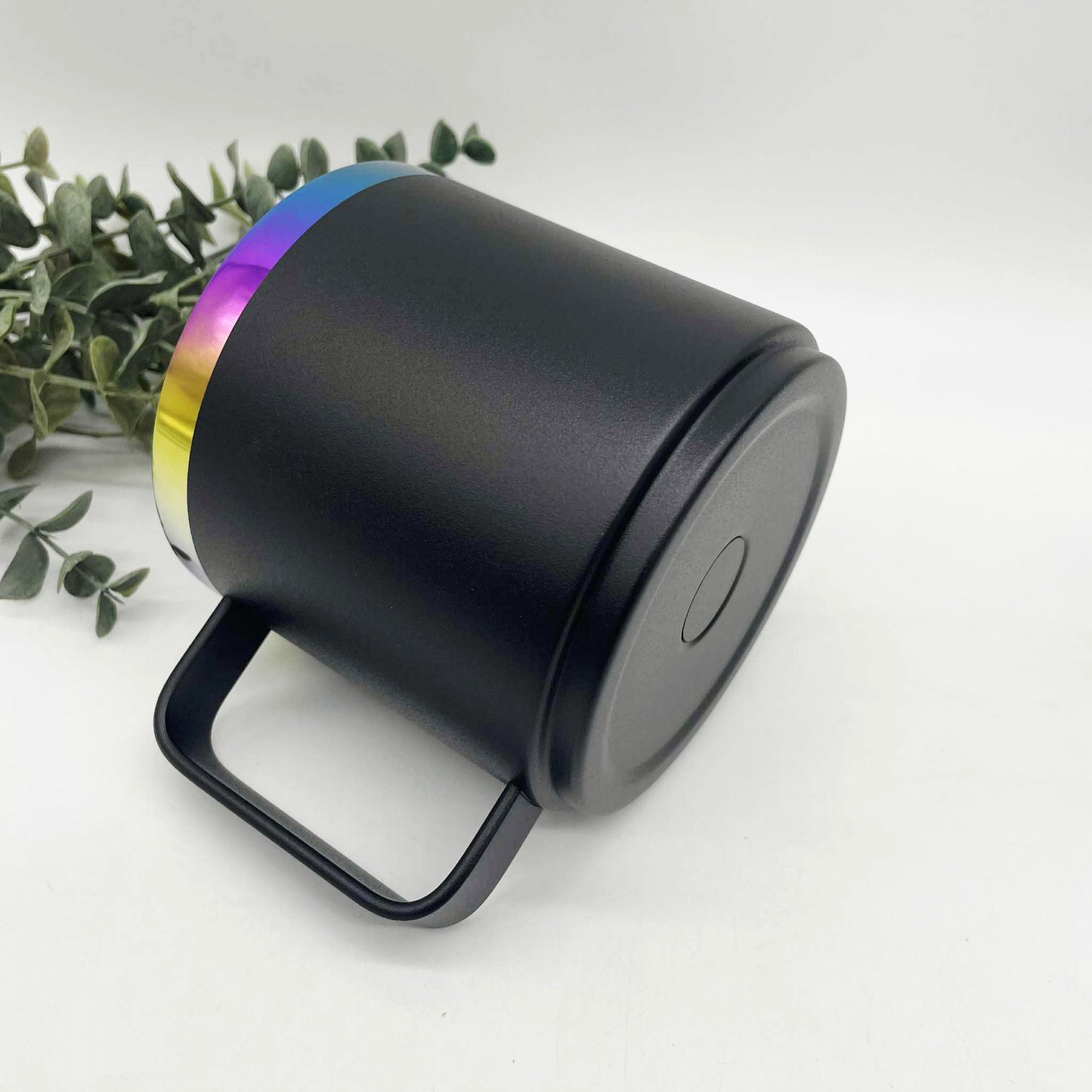 14oz Rainbow Ion Plated Camp Cup with Magnetic Lid – Engraving Ready