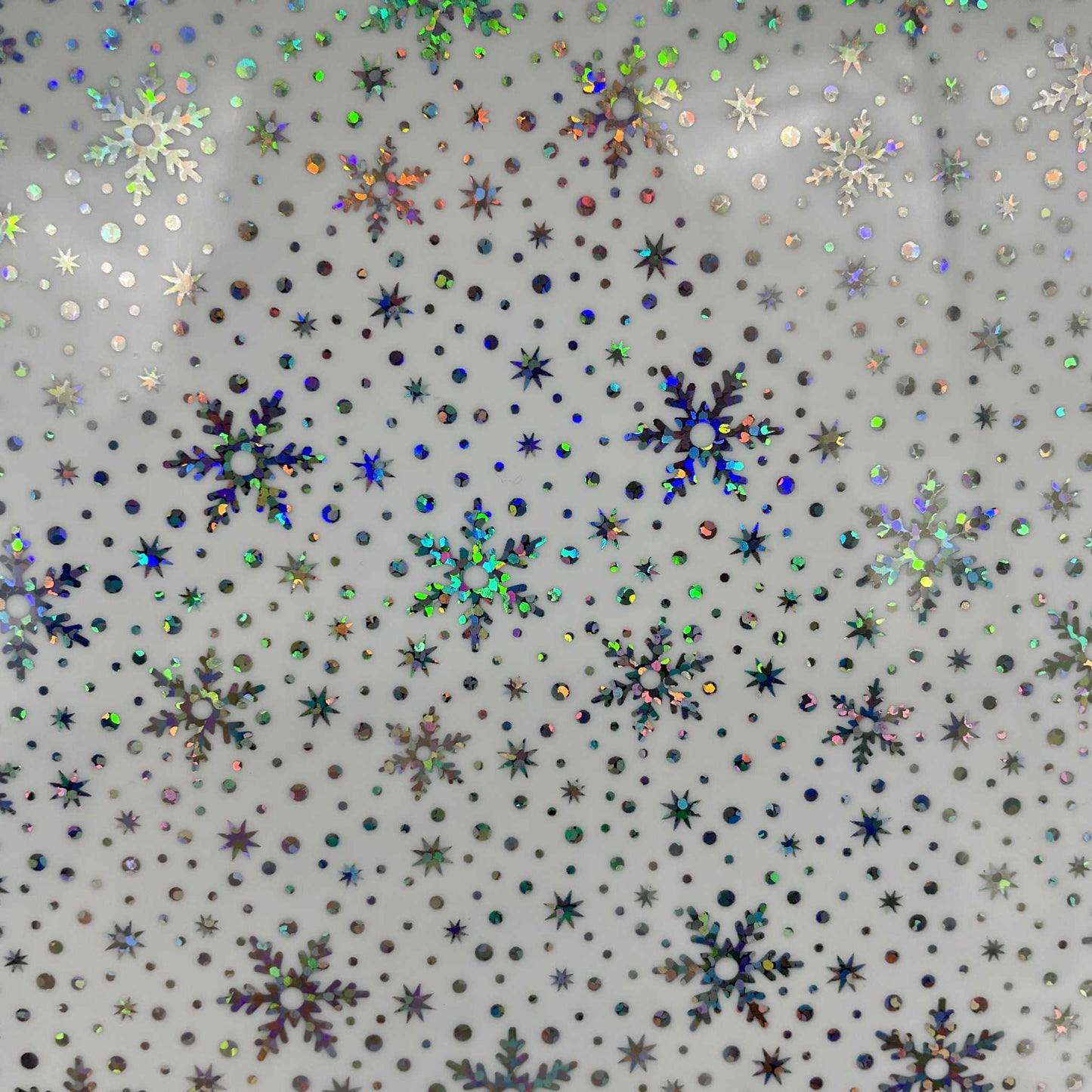 Iridescent Snowflakes White - Printed Cast Acrylic Sheets 1009