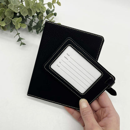 Engravable Passport Holder & Luggage Tag Set
