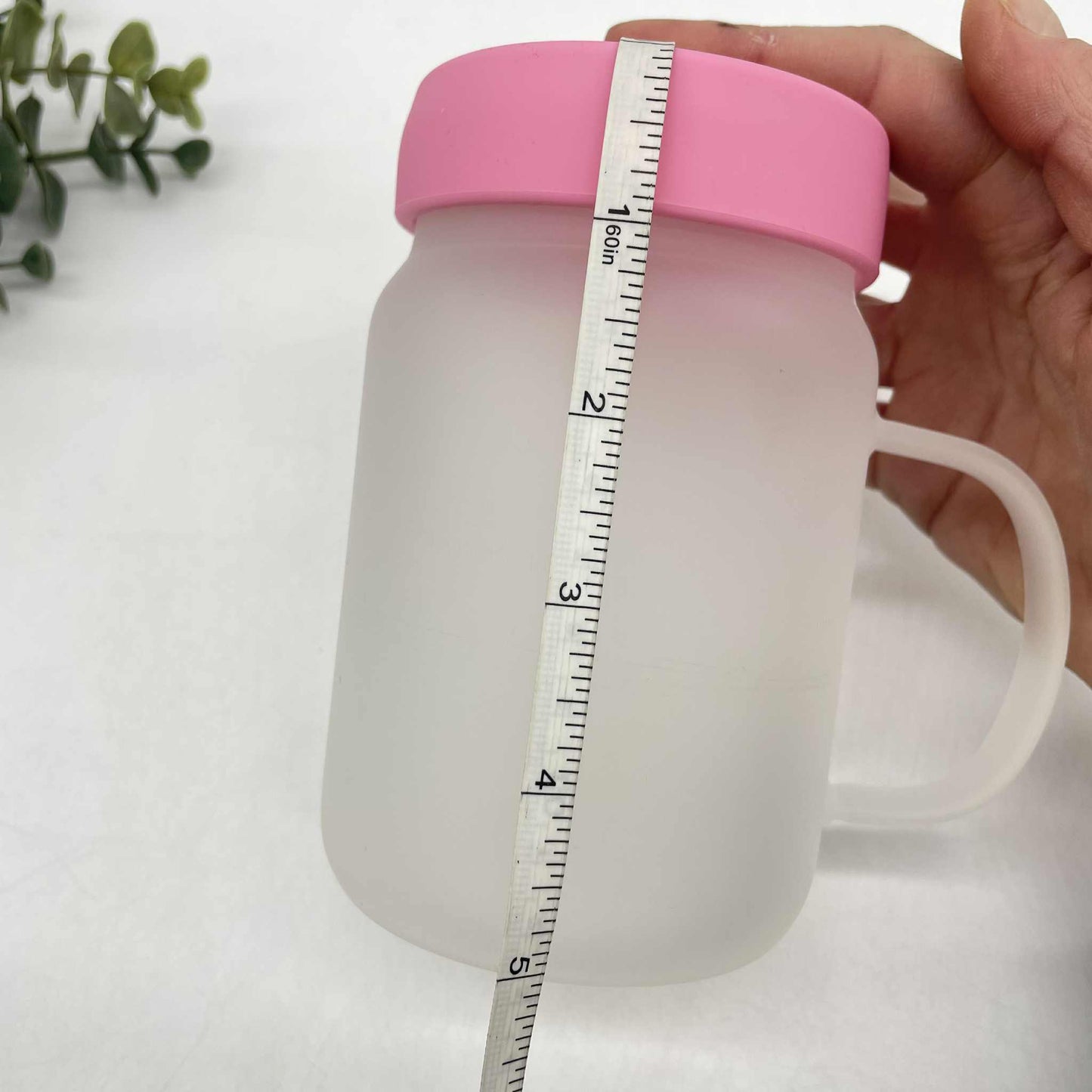 Frosted Mason Jar with Silicone Lid for Sublimation