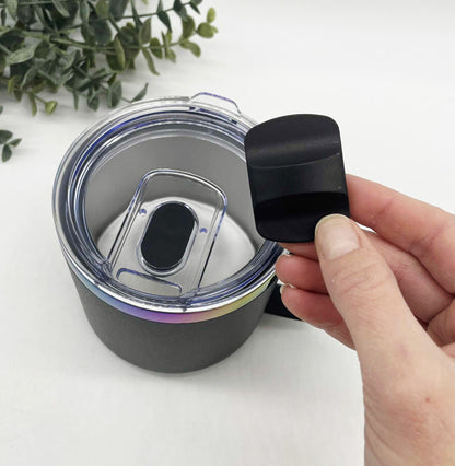 14oz Rainbow Ion Plated Camp Cup with Magnetic Lid – Engraving Ready
