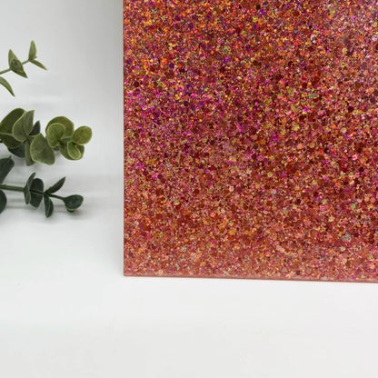 Tourmaline - Chunky Iridescent Mix Cast Acrylic Sheets 1082