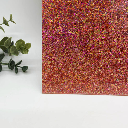 Tourmaline - Chunky Iridescent Mix Cast Acrylic Sheets 1082