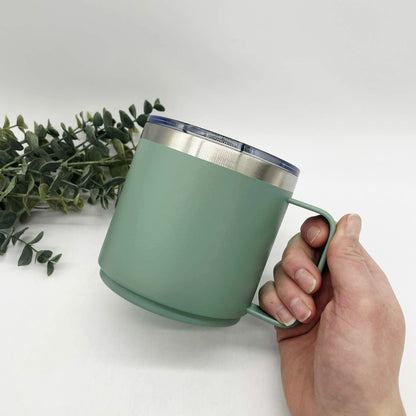 14oz Stacking Powder Coated Camp Cups with Magnetic Lid