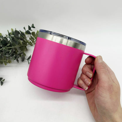 14oz Stacking Powder Coated Camp Cups with Magnetic Lid