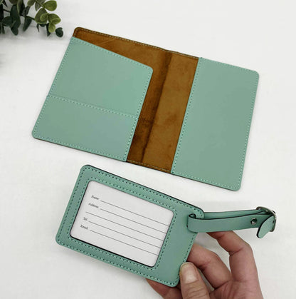 Engravable Passport Holder & Luggage Tag Set