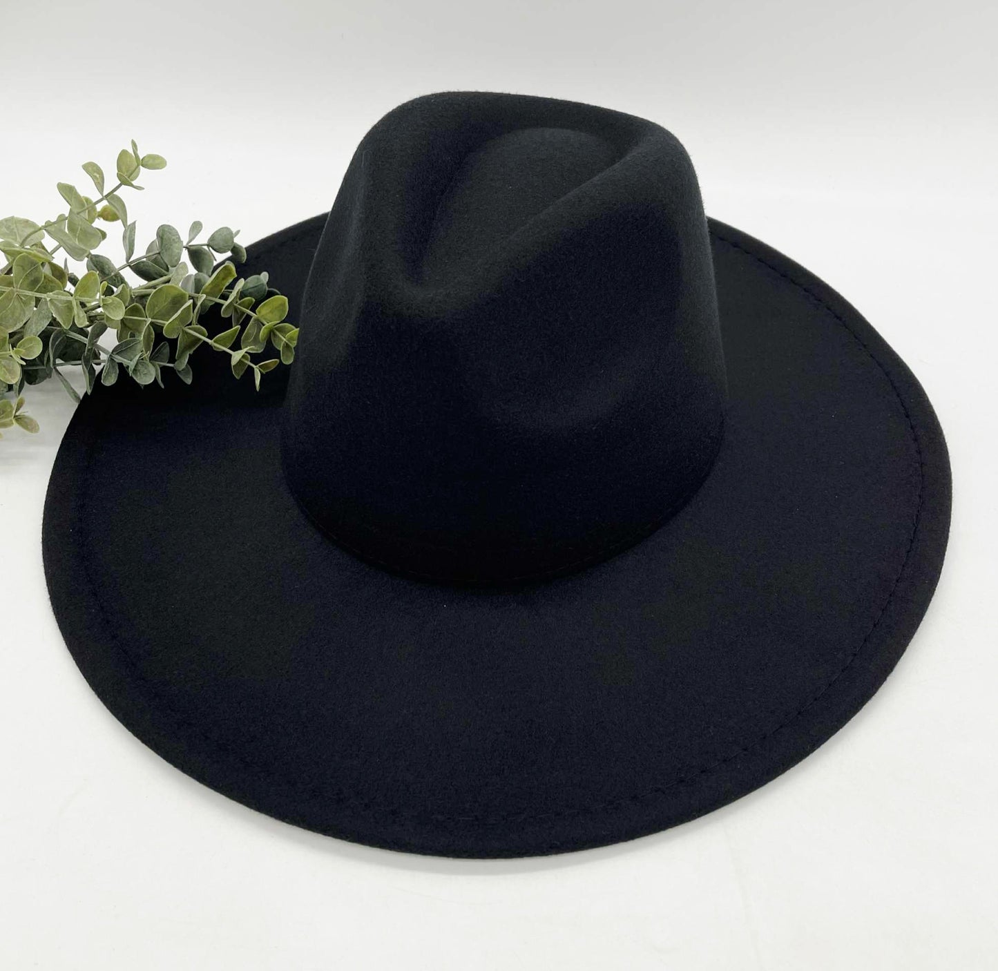 Flat Wide Brim Fedora Style Hat