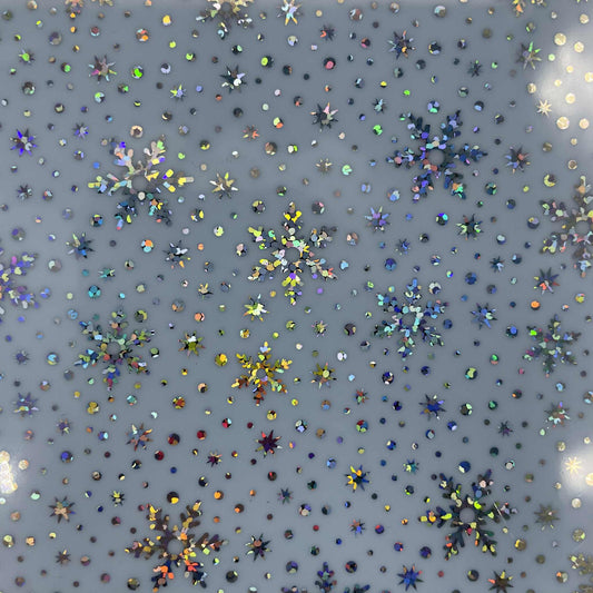Iridescent Snowflakes Blue - Printed Cast Acrylic Sheets 1008